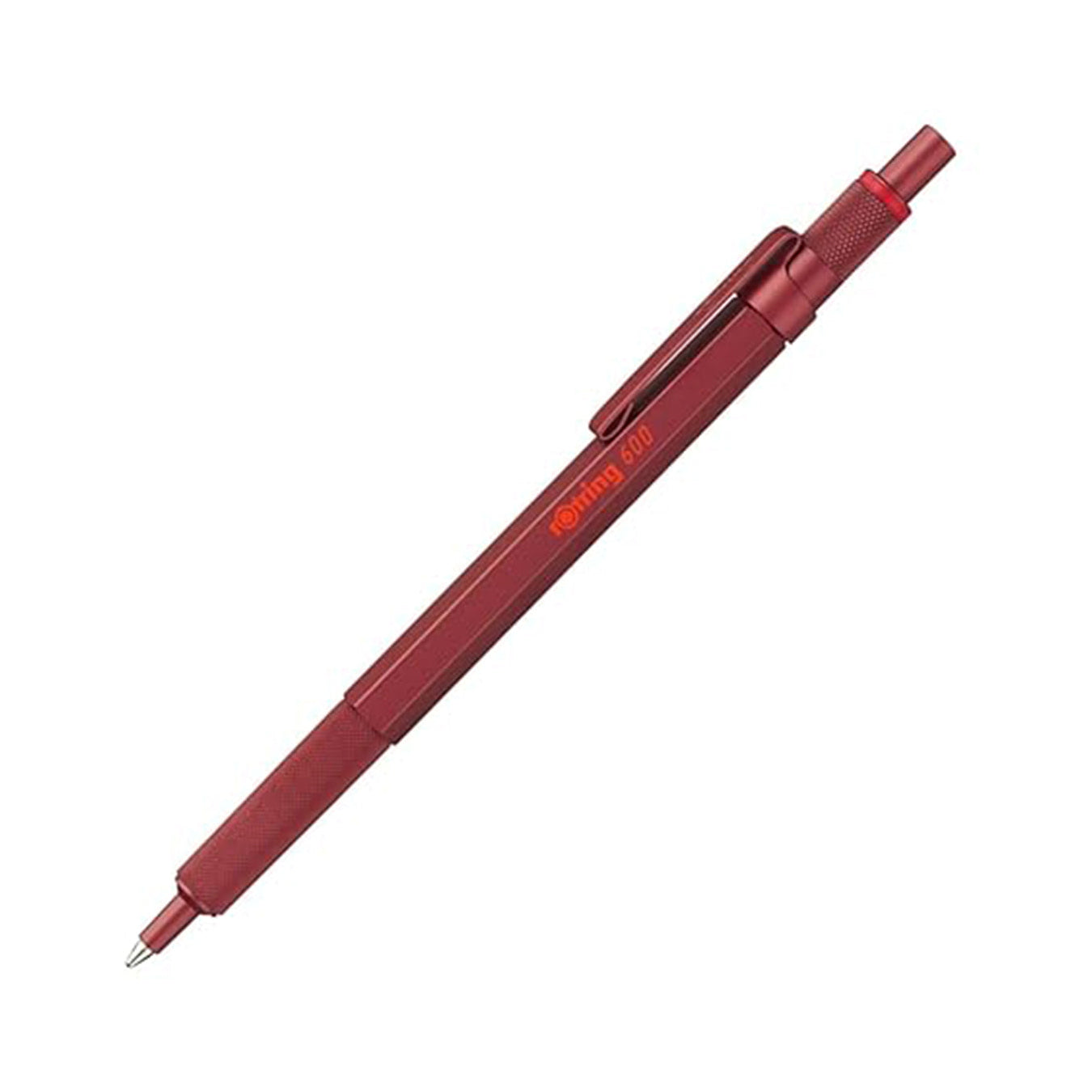 Rotring | 600 Series | Red 1.0mm Ball Pen | Metal Body | Non-Slip | Metal Knurled Grip