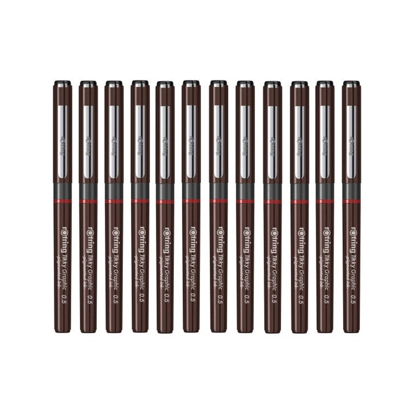 Rotring | Tikky | Graphic Fineliner | Black Pigmented Lightfast | Pack of 12pieces | 0.5mm