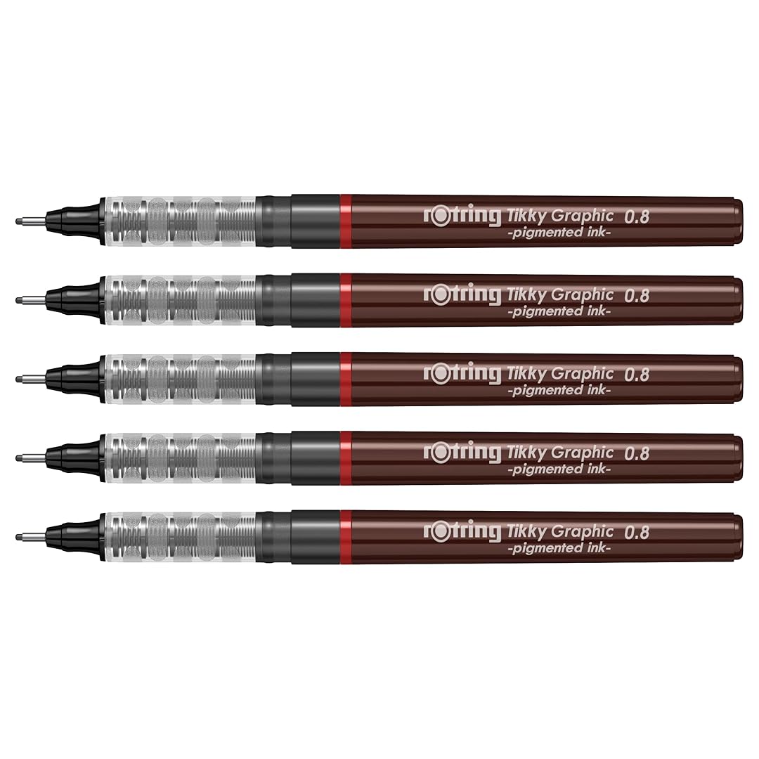 Rotring | Tikky | Graphic Fineliner | 0.8mm | Black Ink