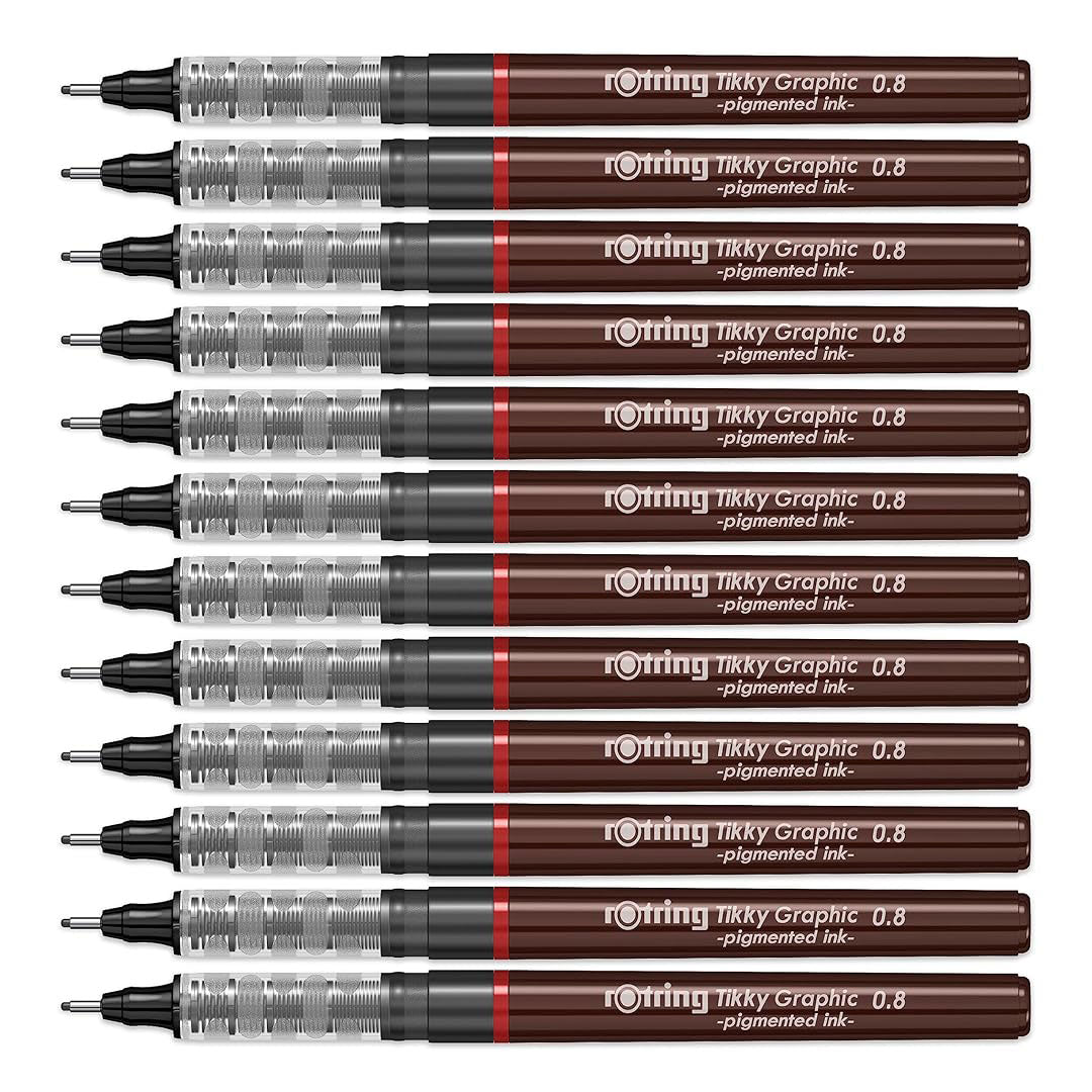 Rotring | Tikky | Graphic Fineliner | 0.8mm | Black Ink
