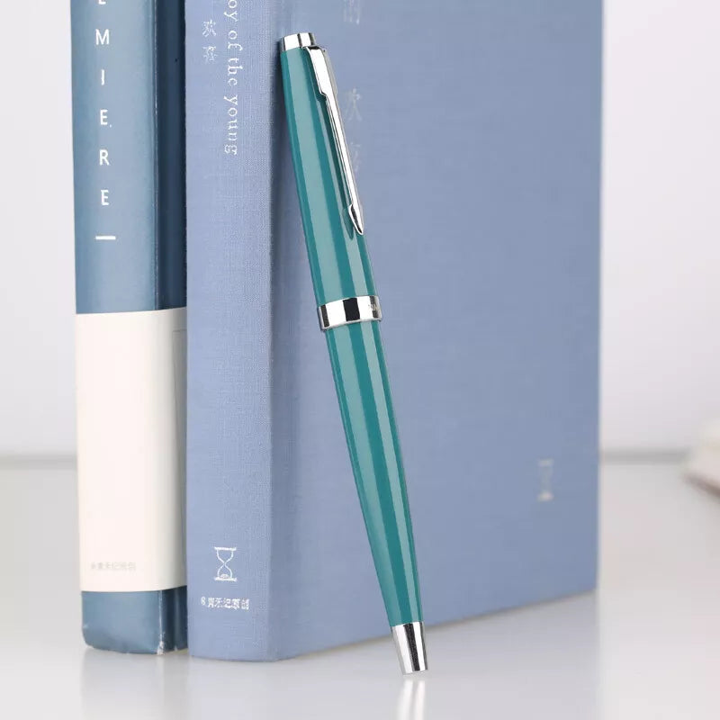 Moonman 80s Green Pocket Fountain Pen – Silver Clip, Fine Nib