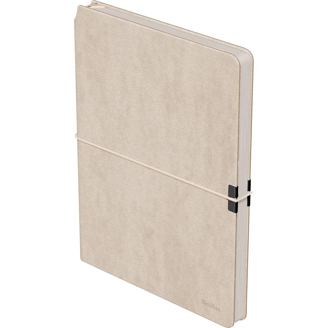 Scrikss | A5 Size | Premium Notebook | Beige Faux Leather Paperback Cover | Ruled