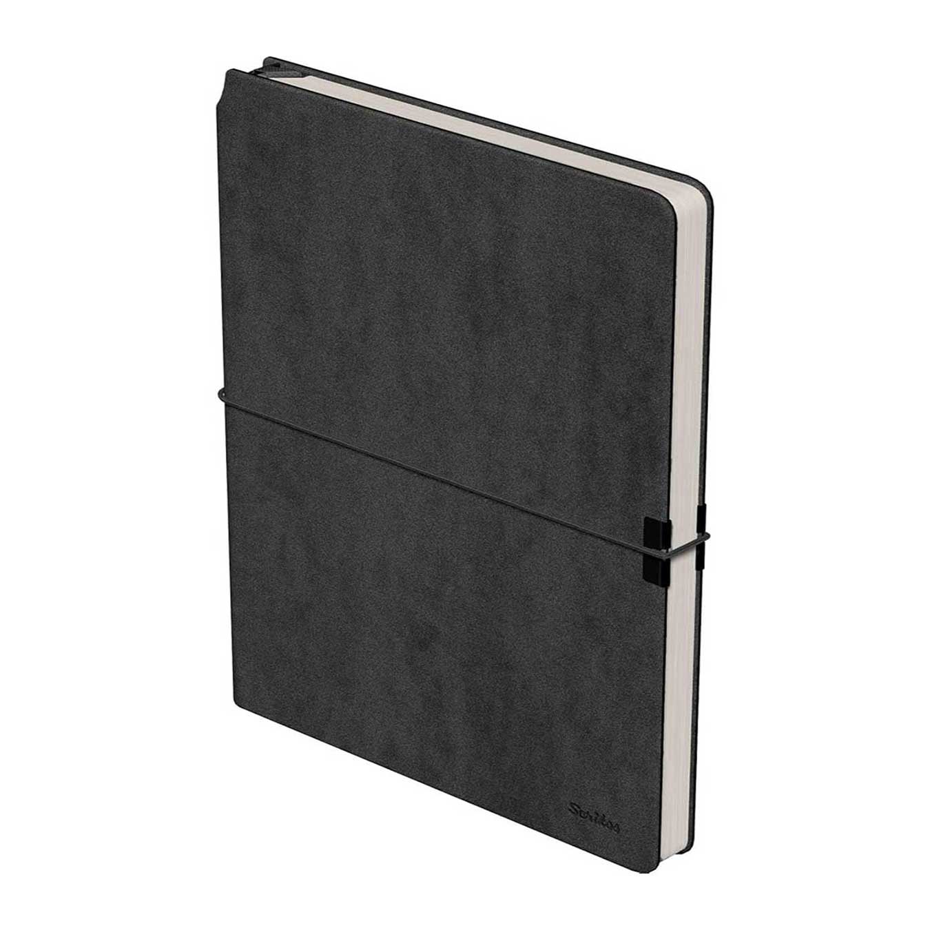Scrikss | A5 Size | Premium Notebook | Black Faux Leather Paperback Cover | Ruled
