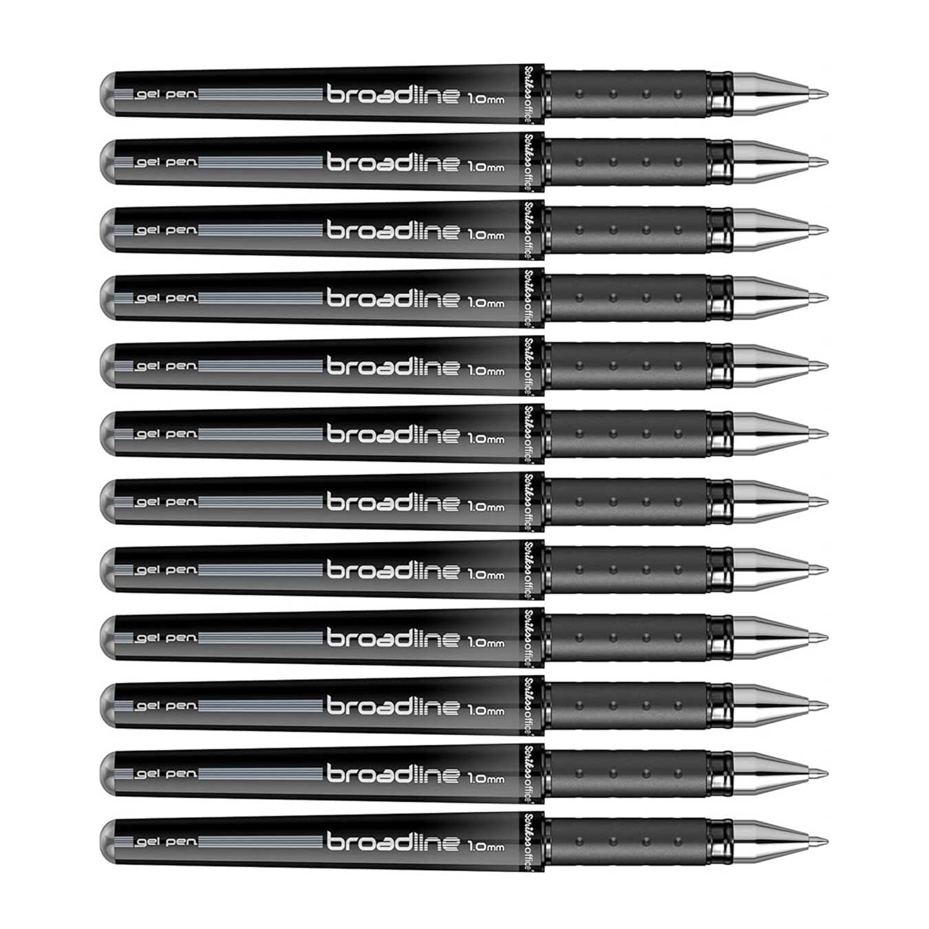 Scrikss Broadline Gel Pen 1mm (Pack Of 12) - Black