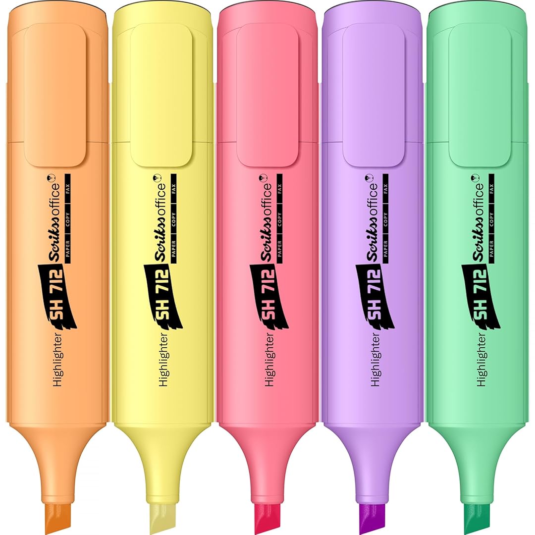 Scrikss | Highlighter Pen | Chisel Tip | Colored Pen Set