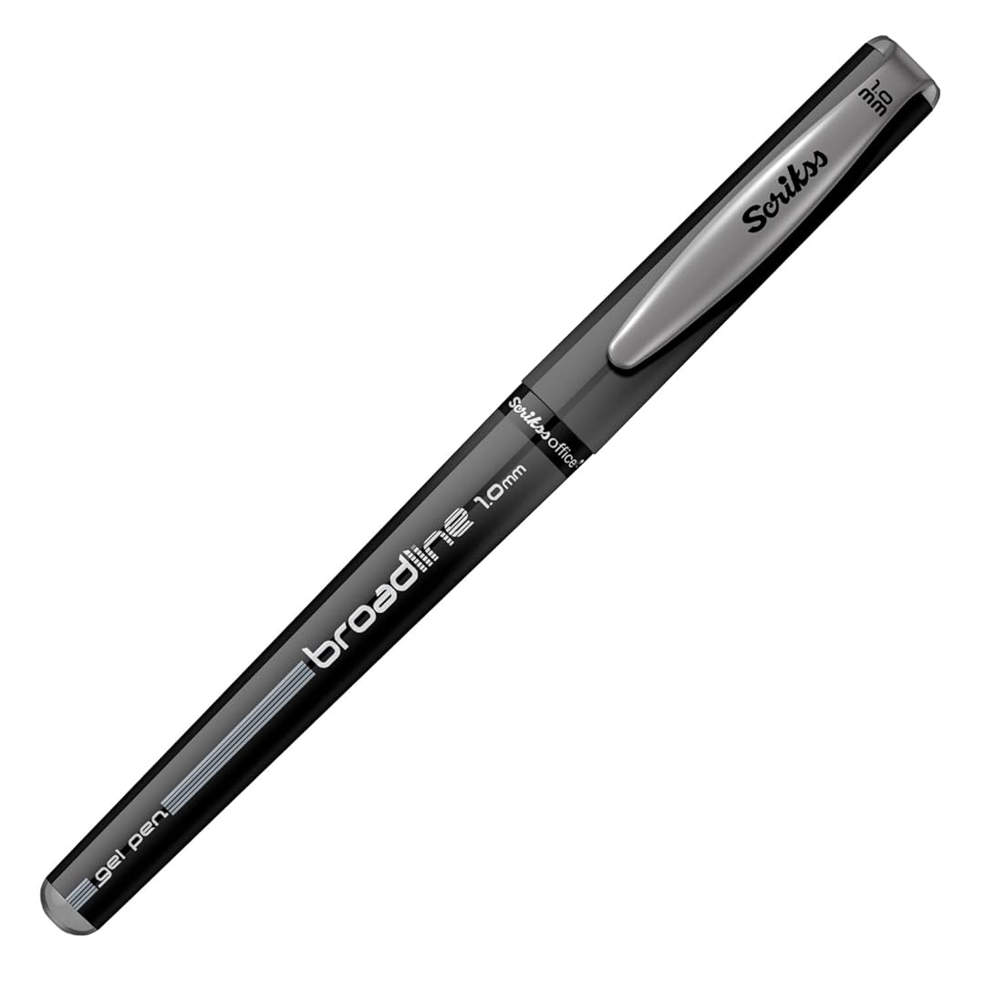 Scrikss | Office Broadline | 0.1mm | Gel Pen | Black | Pack Of 12