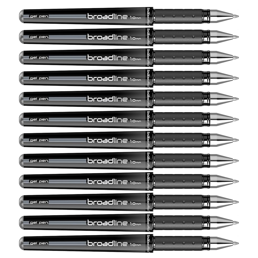 Scrikss | Office Broadline | 0.1mm | Gel Pen | Black | Pack Of 12