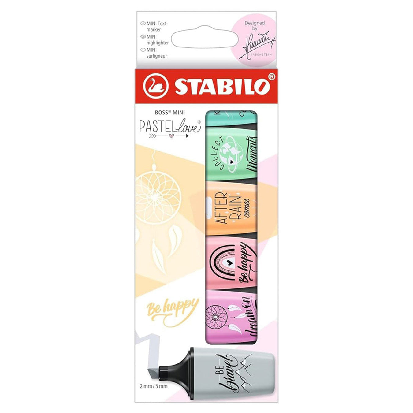 Stabilo | Boss | Mini Pastellove | Highlighter Pen | Pack of 6 | Assorted Colours