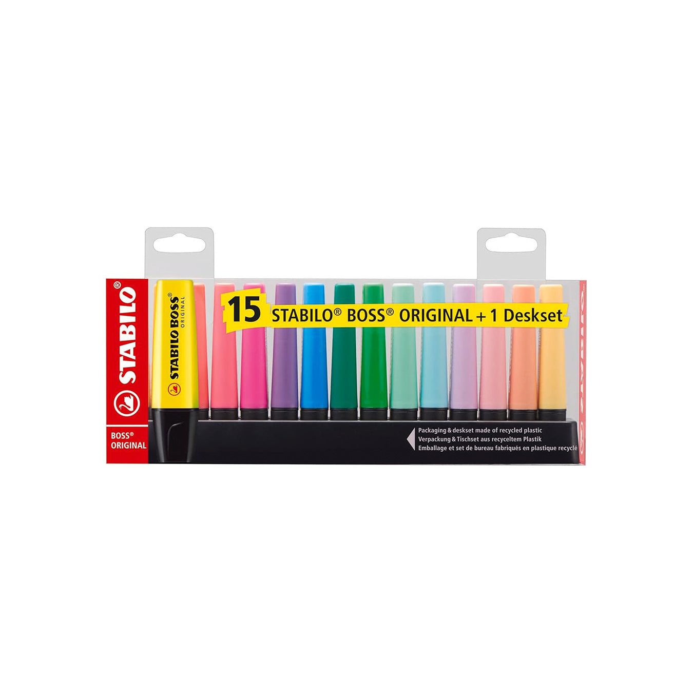 STABILO BOSS Original Multicolored Highlighter - Set of 15