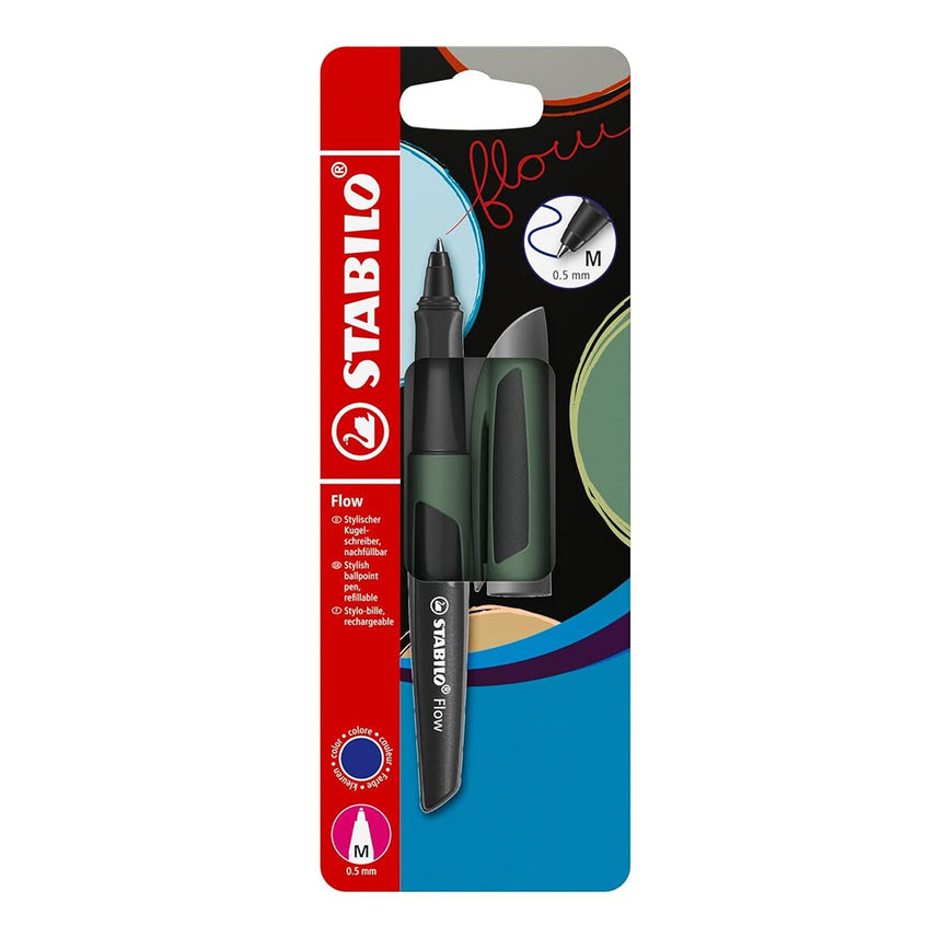 Stabilo | Flow | Ballpoint Pen | Forest | Pack of 1 | Including Blue Refill | 0.5mm