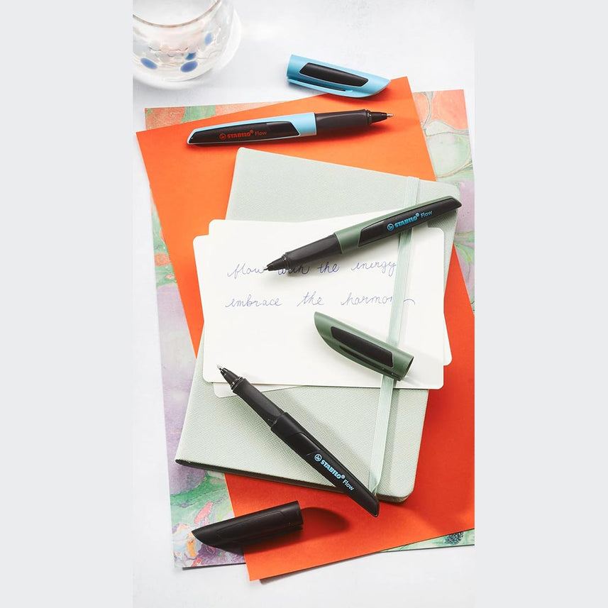 Stabilo | Flow | Ballpoint Pen | Purist Blue | Pack of 1 | Including Blue Refill | 0.5mm