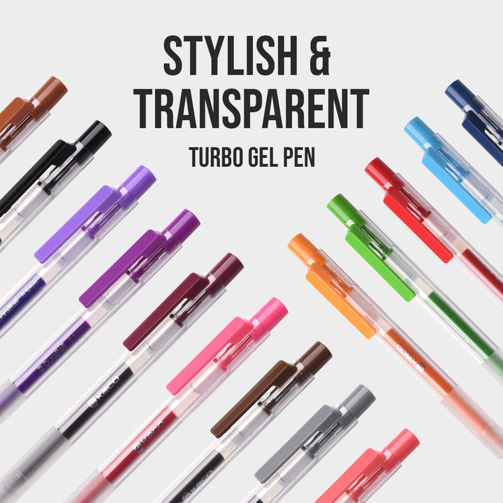 TURBO GEL PEN 0.5mm - INDOFUTURE - TURBO-20-BLACK - Gel Pens
