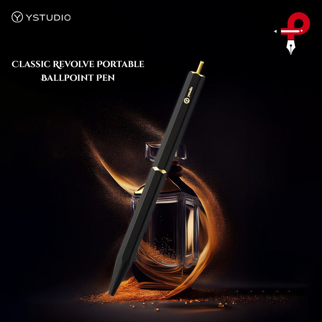 Ystudio | Ballpoint Pen | Classic Revolve Portable Brassing Black