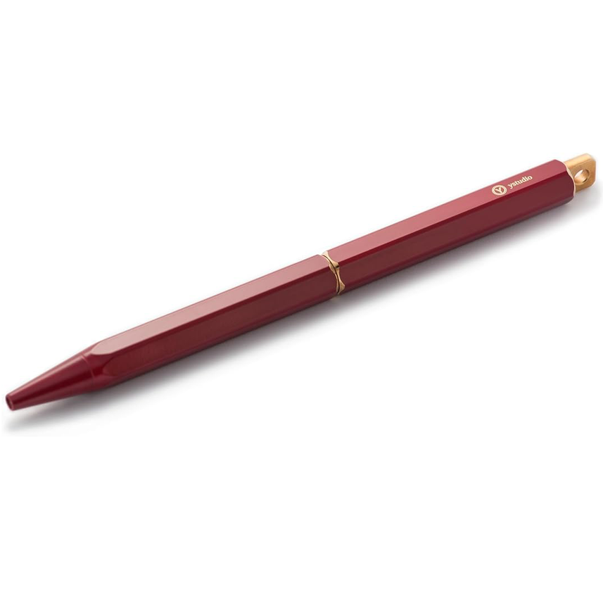 Ystudio Classic Revolve Portable Ballpoint Pen - Brass Red