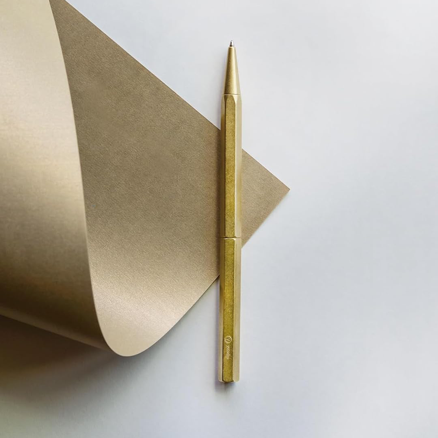 Ystudio | Ballpoint Pen | Classic Revolve | Slim Brass