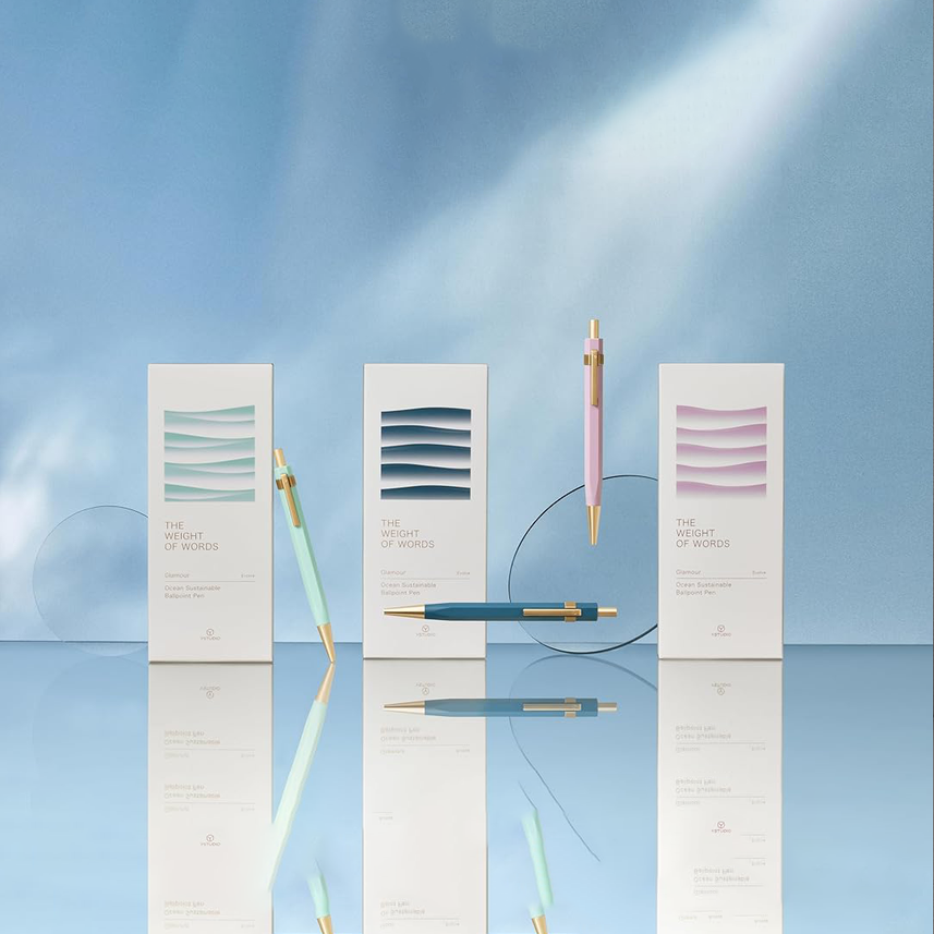 Ystudio Ballpoint Pen - Glamour Evolve, Ocean Sustainable in Evening Purple