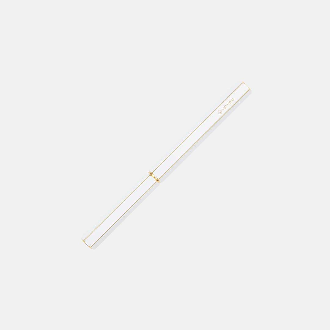 Ystudio | Classic Revolve | Rollerball Pen | Brass | White