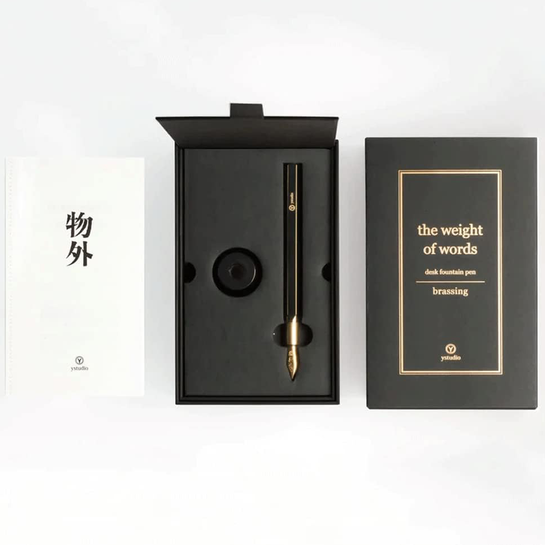 Ystudio Classic Revolve Desk Fountain Pen – Brassing Black
