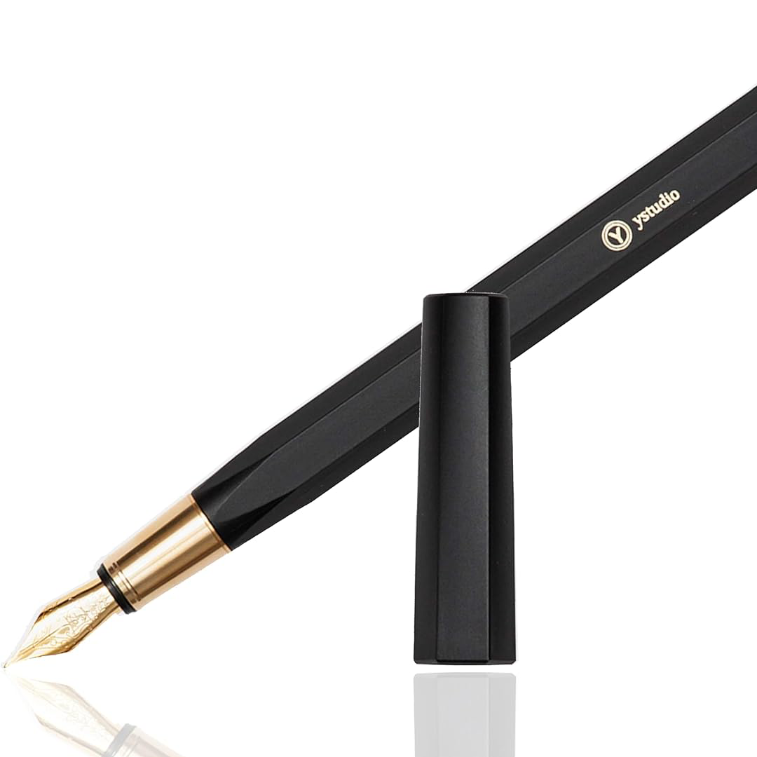Ystudio Resin Series – Fountain Pen in Black Colour | Medium Nib