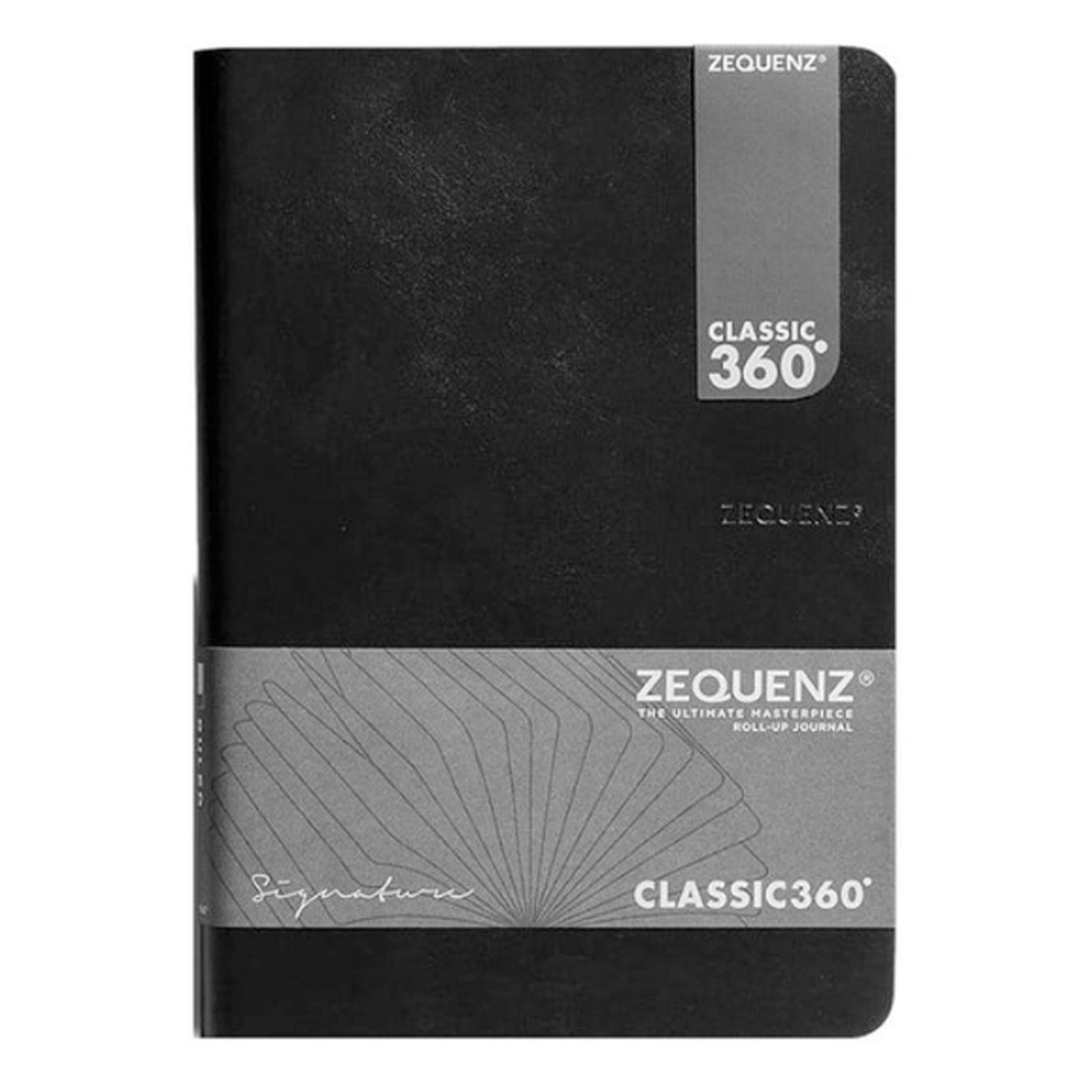 Zequenz Classic 360 Degree Signature Lite Series Hand Bound Soft Cover A5 Size Blank Journal Notebook Diary with Black Cover & White Premium Paper, 200 Pages for Notes Writing Doodling Drawing