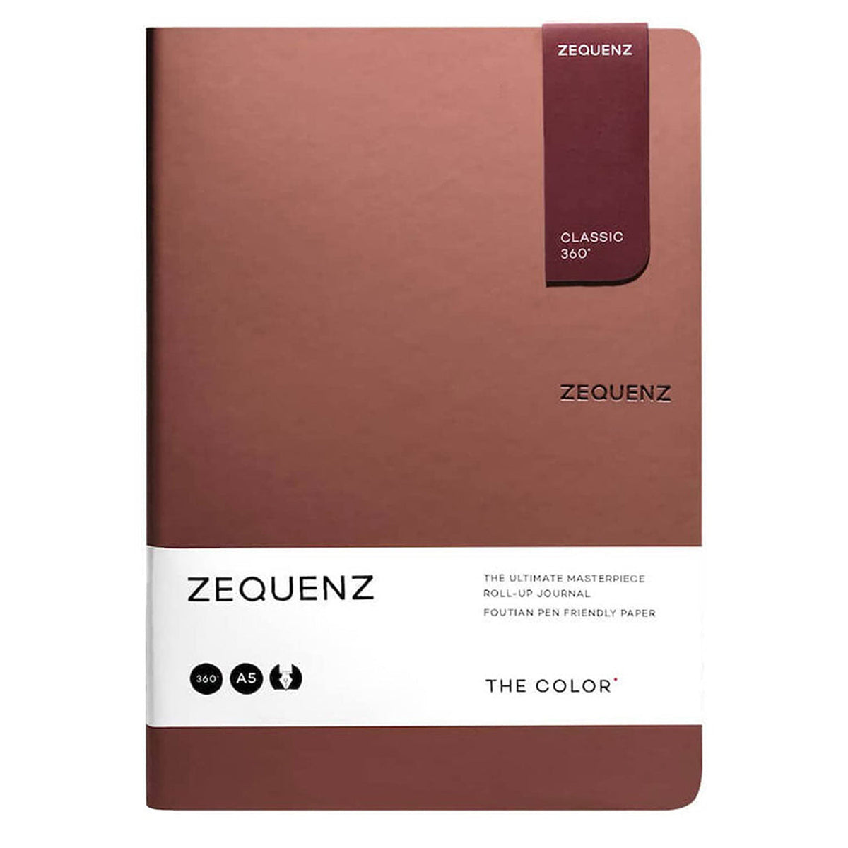 Zequenz A5 Size Terra Brown Slim Notebook Squared Acid Free Paper 200 Pages 80GSM 360 Degree Flexibility 100% Handmade Fountain Pen Friendly Color Series Bookmark Included