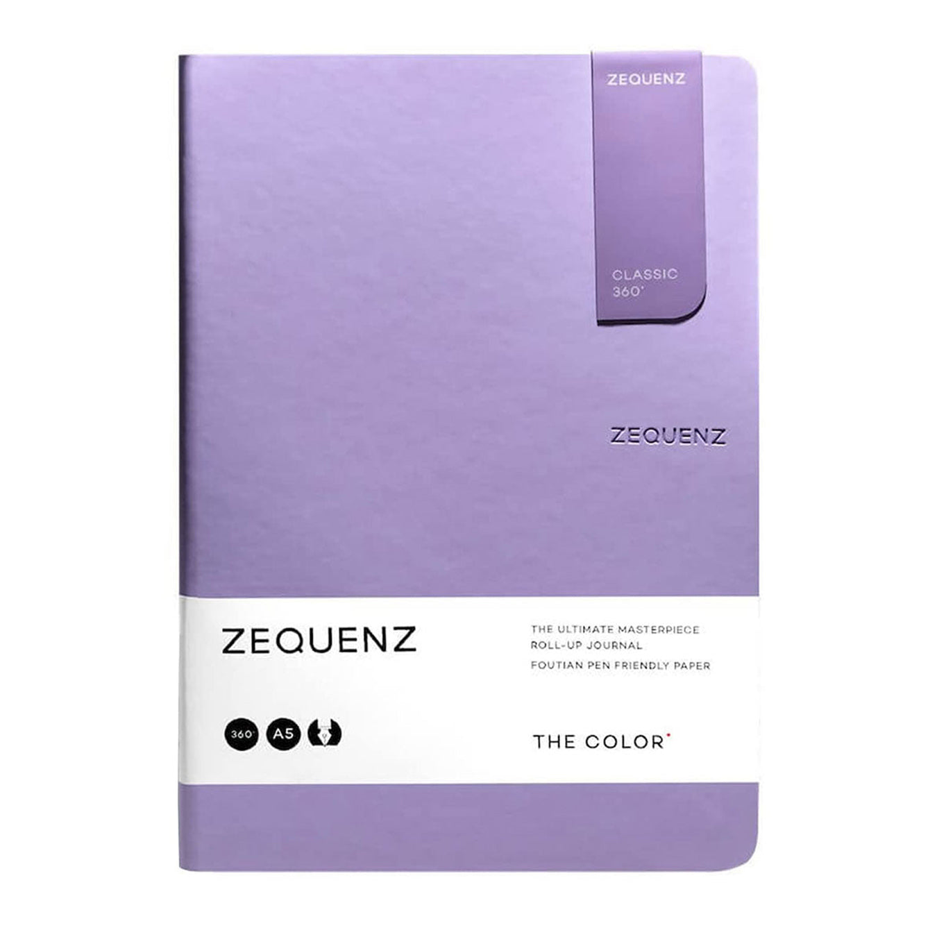 Zequenz A5 Size Lavender Purple Slim Notebook Squared Acid Free Paper 200 Pages 80GSM 360 Degree Flexibility 100% Handmade Fountain Pen Friendly Color Series Bookmark Included