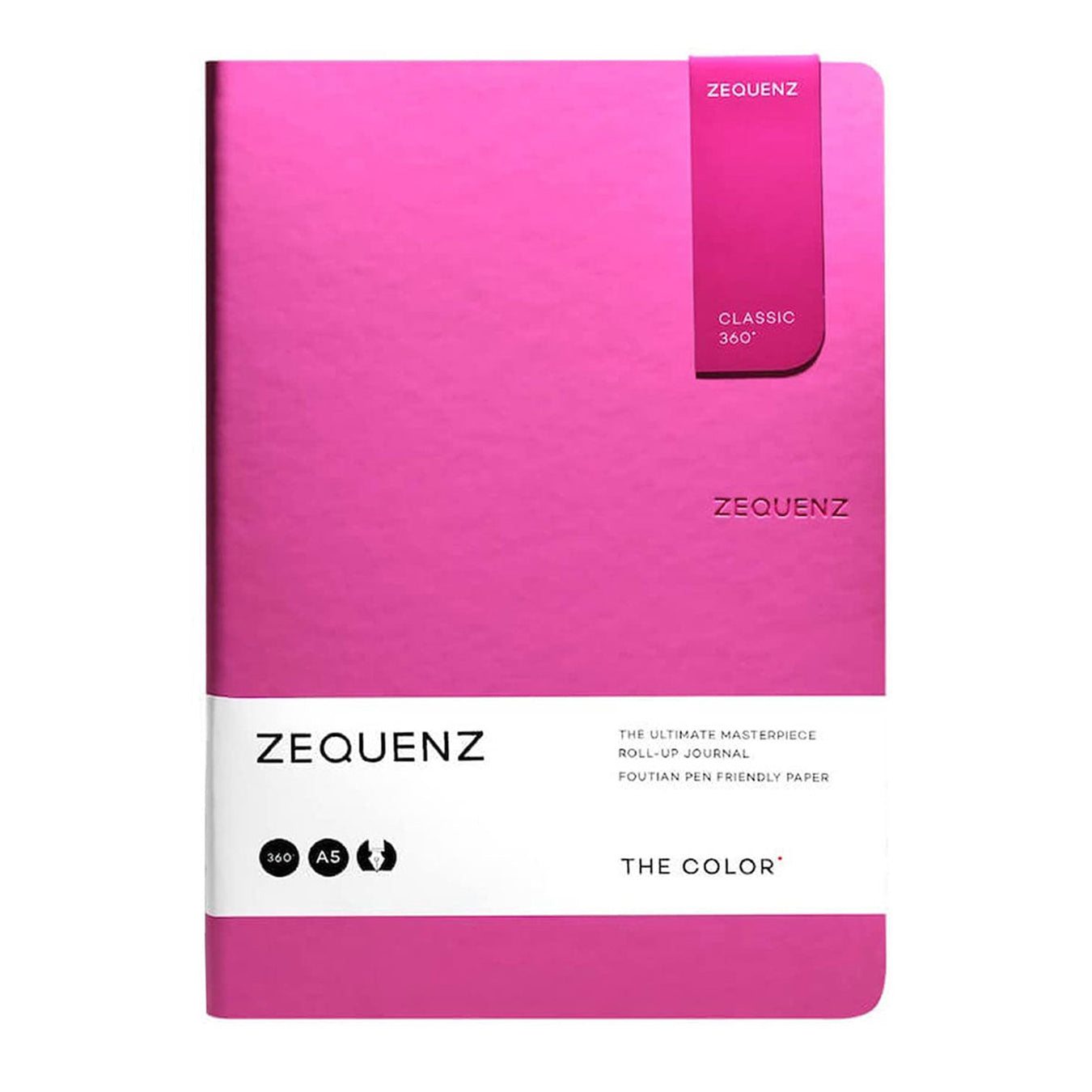Zequenz A5 Size Magenta Pink Slim Notebook Dotted Acid Free Paper 200 Pages 80GSM 360 Degree Flexibility 100% Handmade Fountain Pen Friendly Color Series Bookmark Included