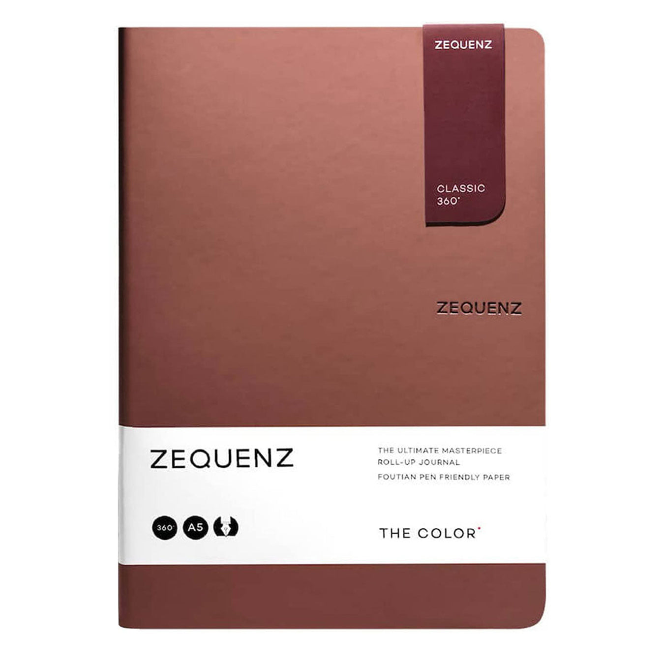 Zequenz A5 Size Terra Brown Slim Notebook Dotted Acid Free Paper 200 Pages 80GSM 360 Degree Flexibility 100% Handmade Fountain Pen Friendly Color Series Bookmark Included