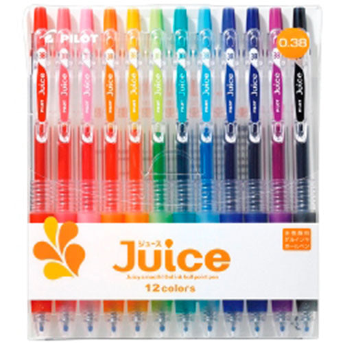Pilot Ballpoint Pen Juice - 0.38mm - 12 Colors Set