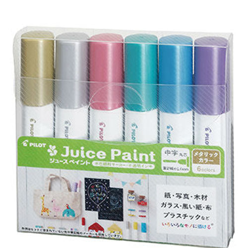 Pilot Marker Pen Juice Paint Metallic Color - 1.4mm - 6 Colors Set