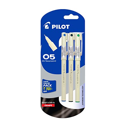 Pilot Hi-Techpoint 05, 1 Blue, 1 Black & 1 Green