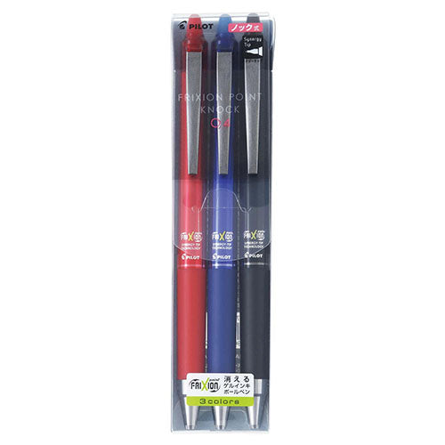 Pilot Ballpoint Pen Frixion Point Knock - 0.4mm - 3 Color Set