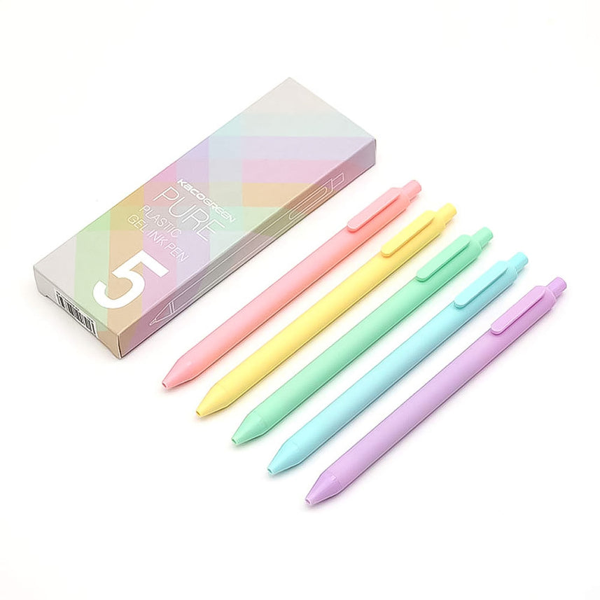 Kaco | Gel Pens | 0.5mm | Pure | Pack of 5