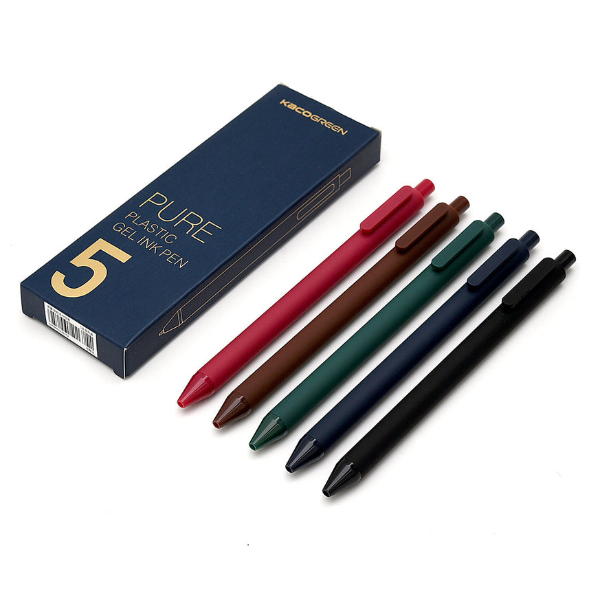 Kaco | Gel Pens | 0.5mm | Pure | Pack of 5