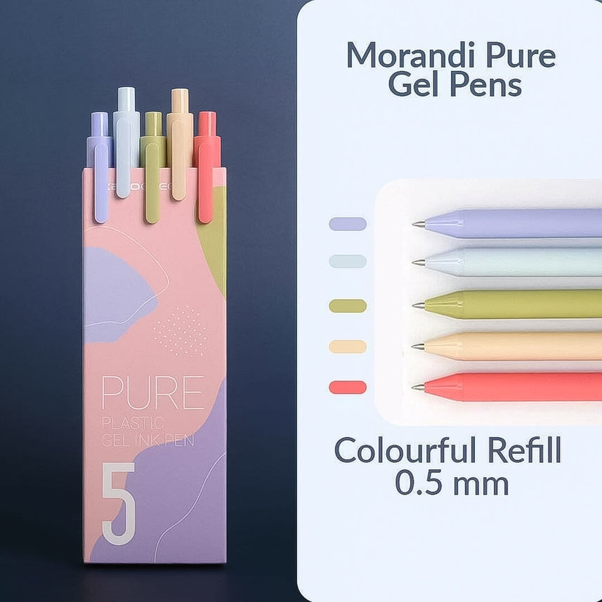 Kaco | Gel Pens | 0.5mm | Pure | Pack of 5