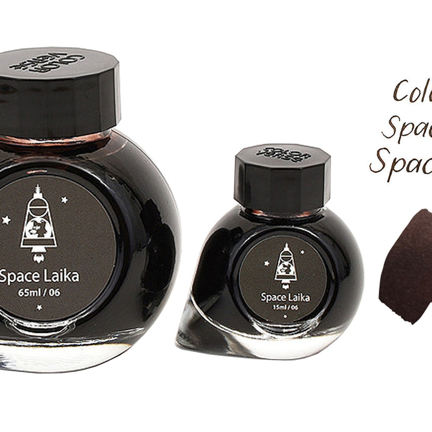 Colorverse Fountain Pen Ink | Spaceward Series | Space Laika | Dark Brown | 65ml & 15ml | 2 Bottle Set