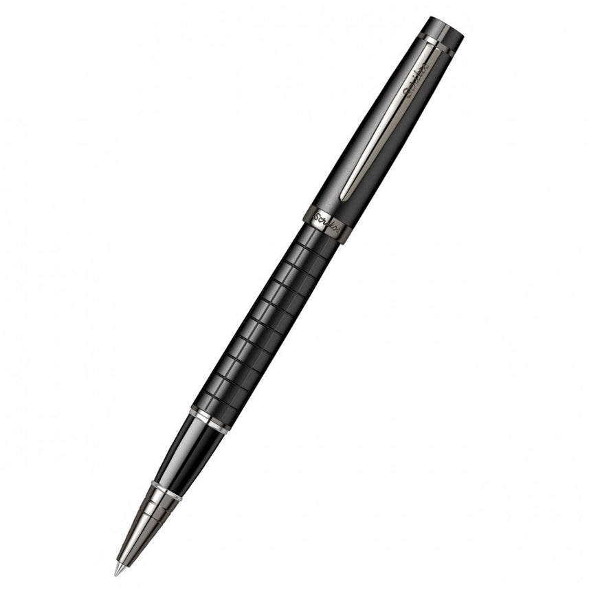 Scrikss | Honour 38 | Matt Black | Roller Ball Point Pen | Checkered Pattern