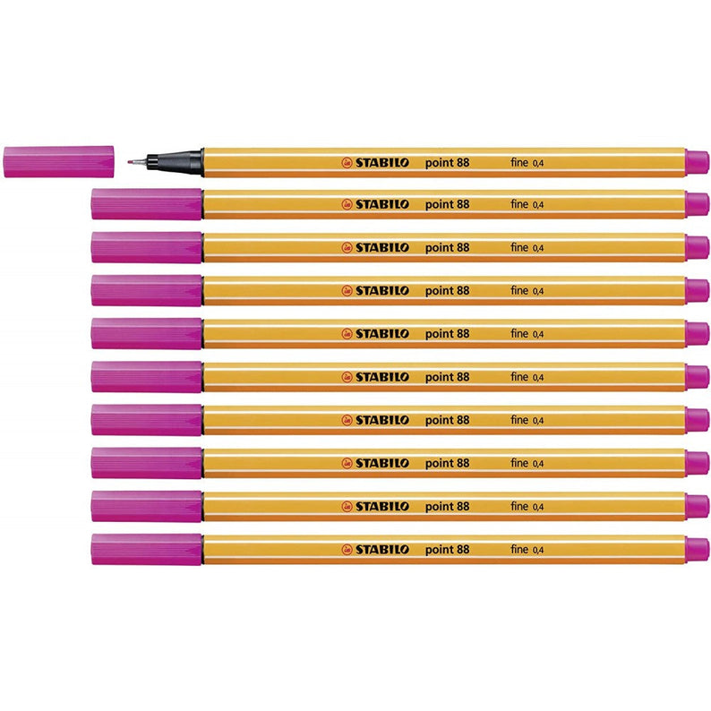 Stabilo | Point 88 | Fineliner | Pink | Pack Of 10 - penpencilink