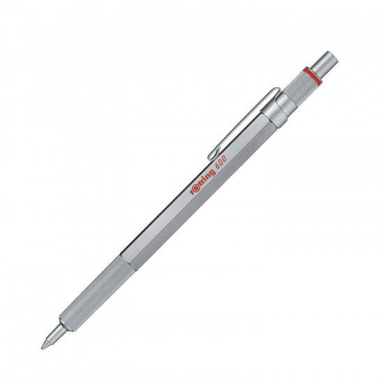 Rotring | 600 Series | Silver 1.0mm Ball Pen | Metal Body | Non-Slip | Metal Knurled Grip