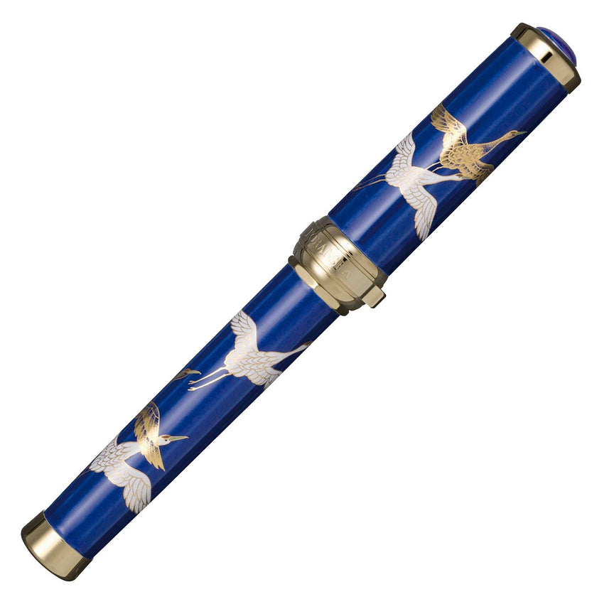 Arita porcelain 400th anniversary commemorative fountain pen, Lapis Lazuli, Crane Dance (Koransha)