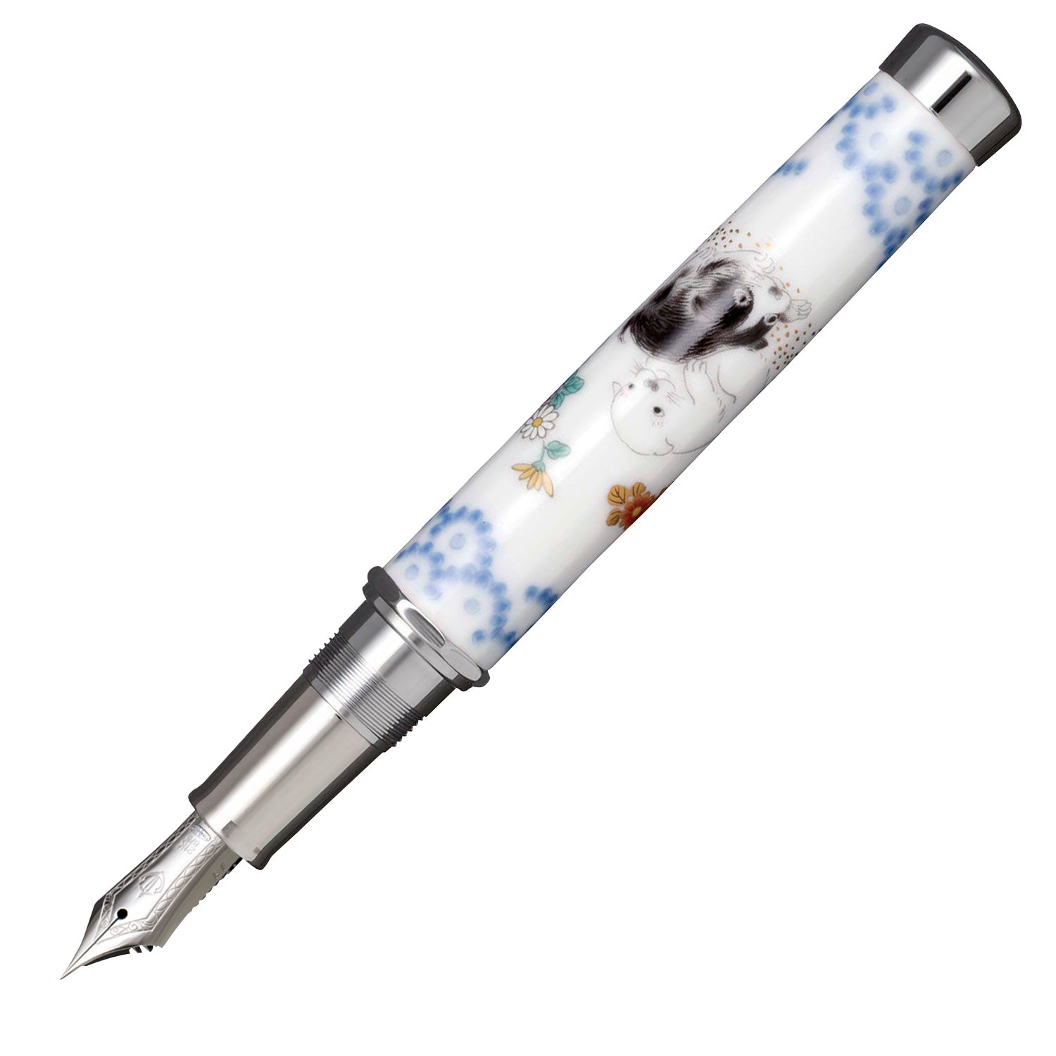 Arita porcelain 400th anniversary commemorative fountain pen, Somenishiki, Playing Dog (Koransha)