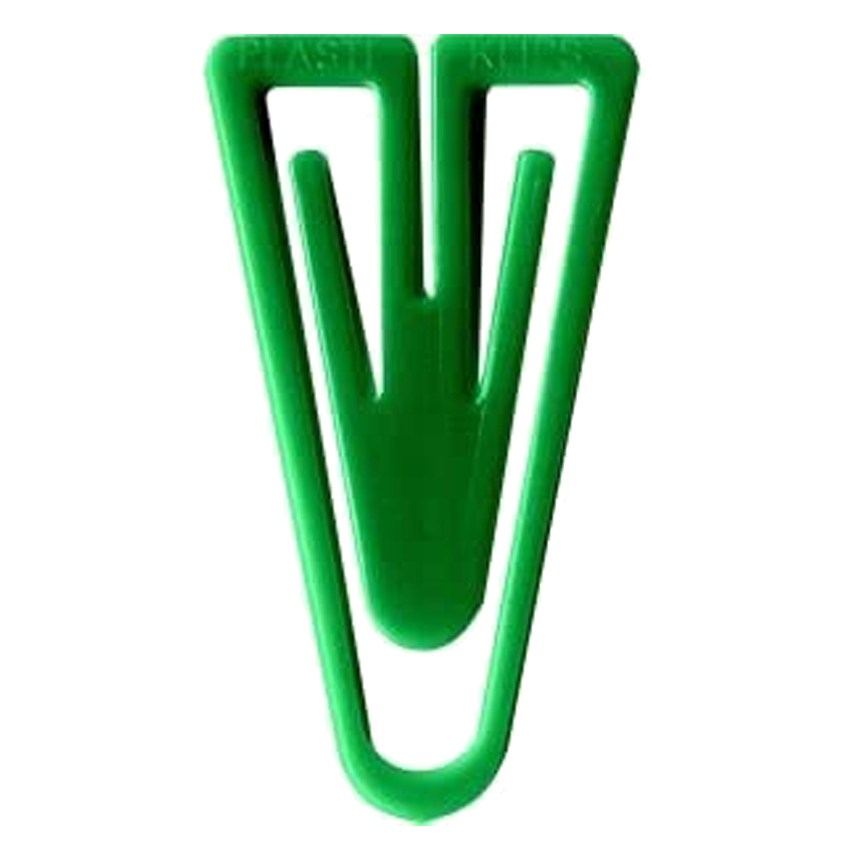 Laurel | Triangular | Paper Clips | Crystal Green | Pack of 1 Clips | 110mm