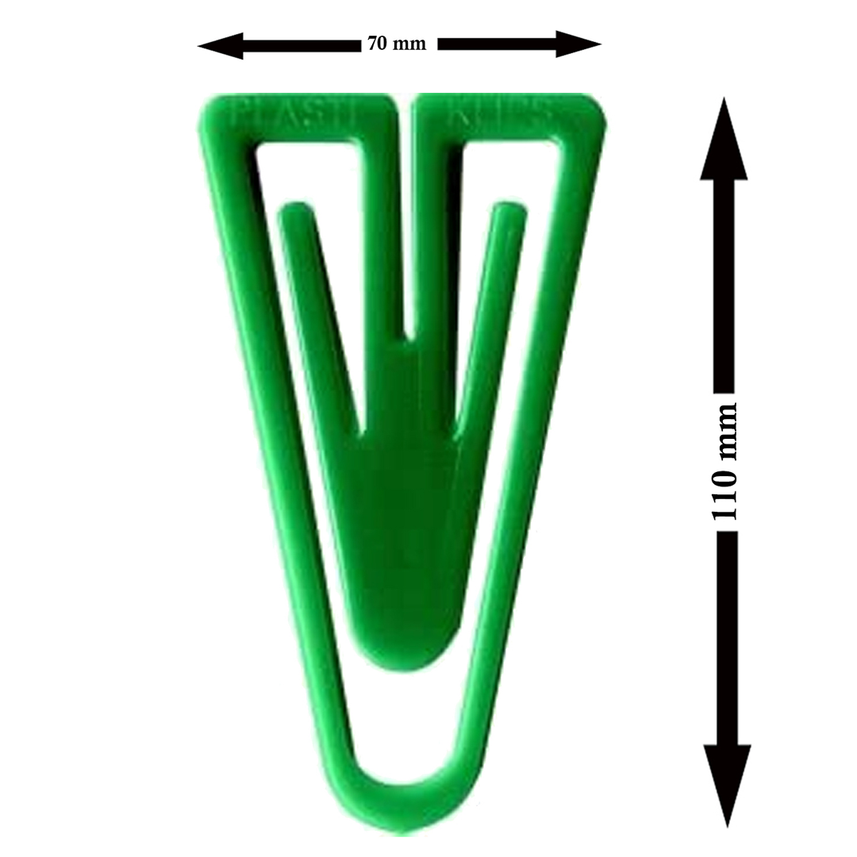 Laurel | Triangular | Paper Clips | Crystal Green | Pack of 1 Clips | 110mm