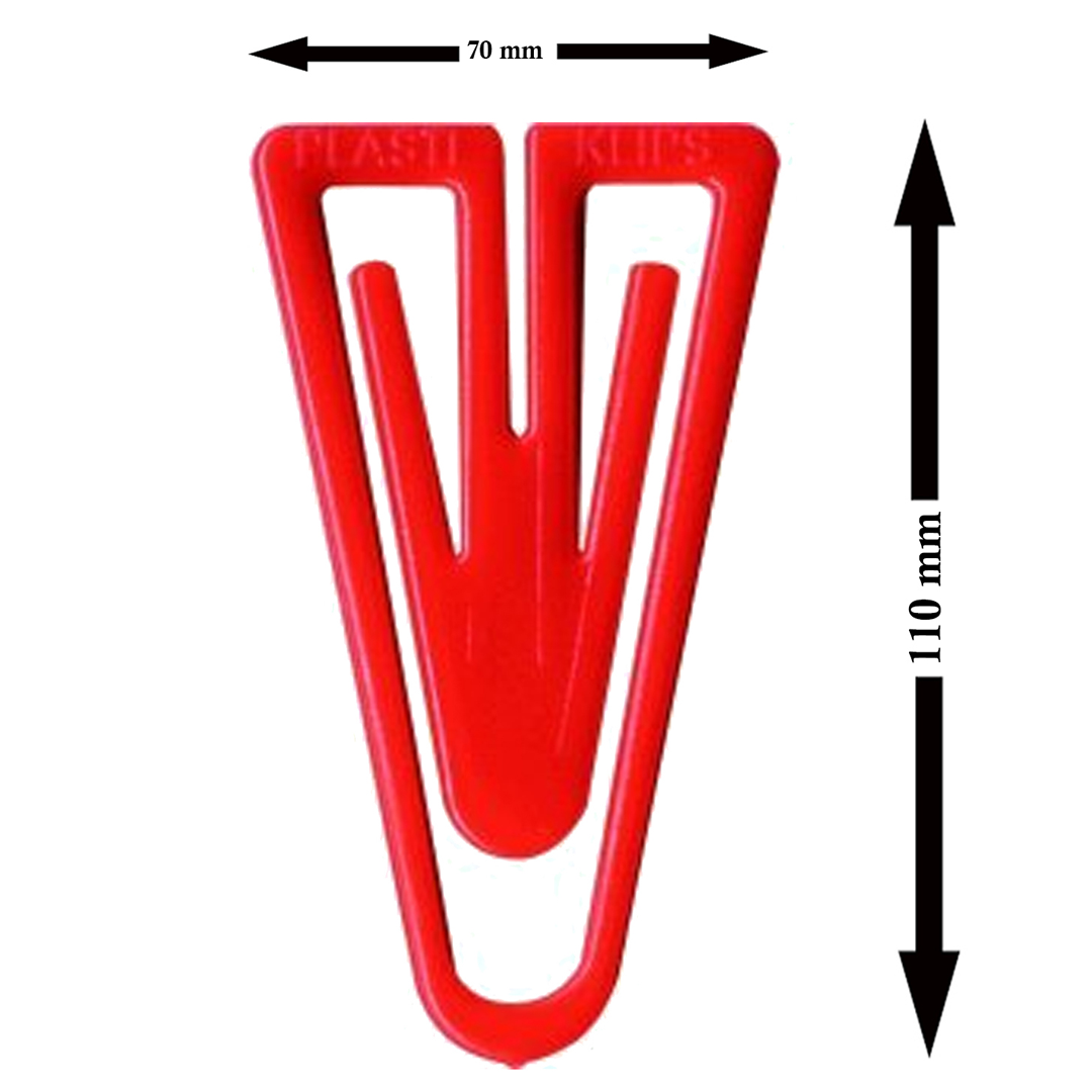 Laurel | Triangular | Paper Clips | Crystal Red | Pack of 1 Clips | 110mm