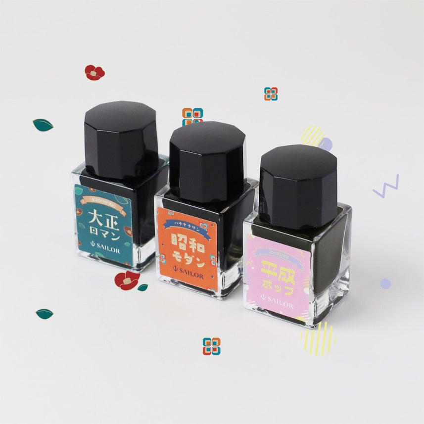 10x3 Retro Fountain Pen Bottle Ink 10ml 3-Color Set