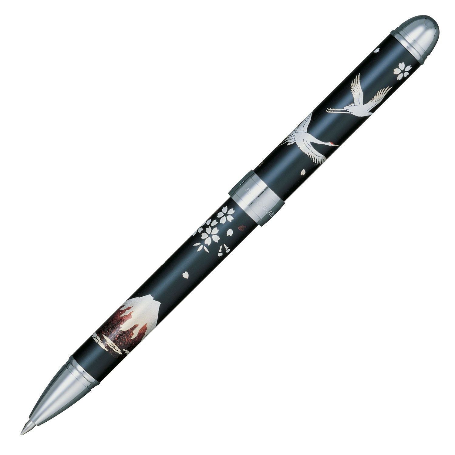 Elegant Maki-e [Crane] (2-color ballpoint pen + mechanical pencil)