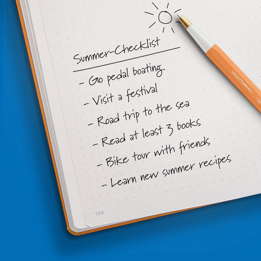 LEUCHTTURM1917 Ball Point Pen with Royal Blue Ink | Drehgriffel No. 1 | Rising Sun Orange | Twist Mechanism