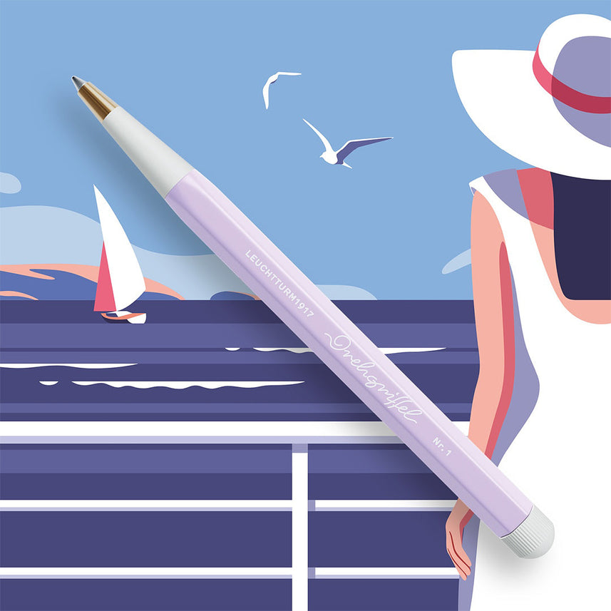 LEUCHTTURM1917 Ball Point Pen with Royal Blue Ink | Drehgriffel No. 1 | Lilac | Twist Mechanism