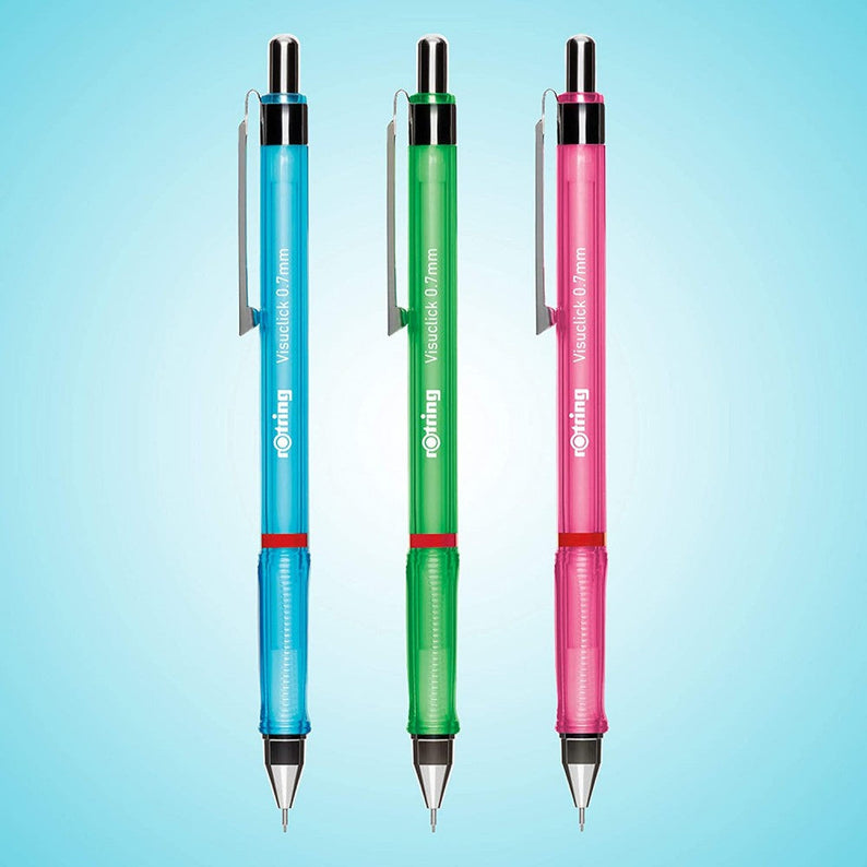 Rotring | Visuclick | Mechanical Pencil | 0.7 mm | Pink, Blue And Green | Pack Of 3