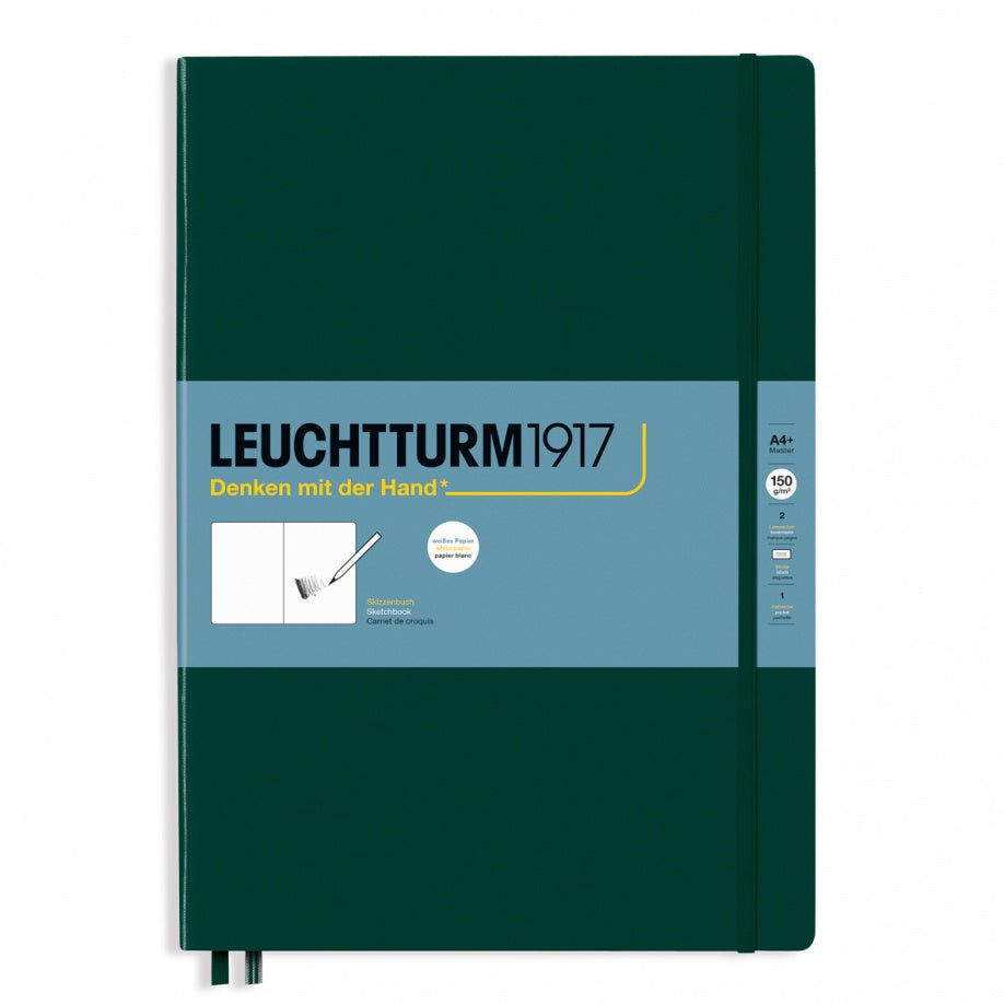 LEUCHTTURM1917 Hardcover Sketchbook Master (A4+), Plain, 112 Pages - Forest Green